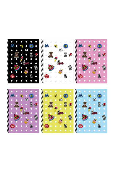 KESKİN COLOR Fun Spiralli PP Kapak A5 80 Yaprak Çizgili Defter 323251-99