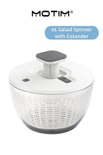 MOTIM Salad Spinner with Colander 6L Salad Washing Machine for Fresh Crisp Cl...