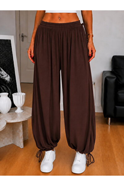 Sisa Butik Kadın Ayarlanabilir Beli Lastikli ipli Paça Bağlama Detaylı Salaş ...