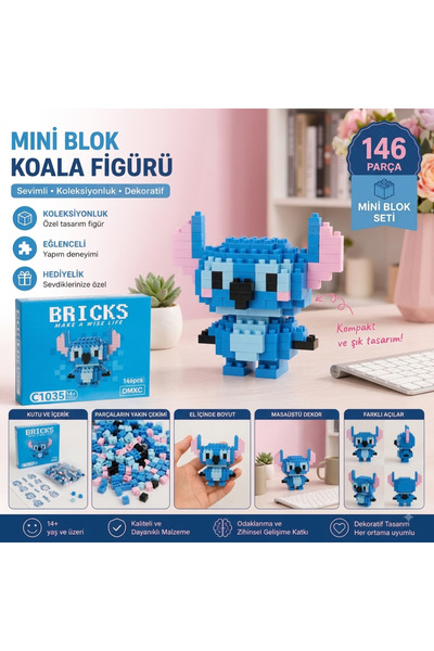 DİDEMMCE Mikro Blok Yapım Seti 146 Parça Mini Puzzle Blok Oyuncak Figürü