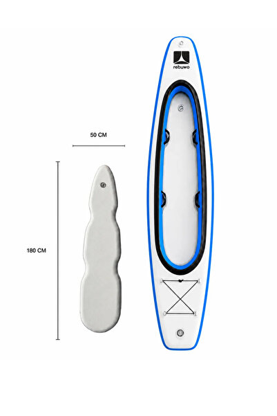 Rebuwo Kano ve Paddle Board Seti İkisi Bir Arada SUP Board Şişme Kano - Mavi