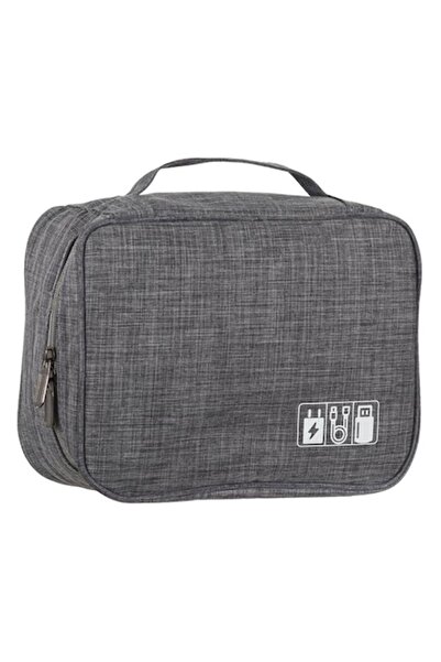 YUPY ® Organizer bag for electronic accessories polyester, gray, 25x19x10cm