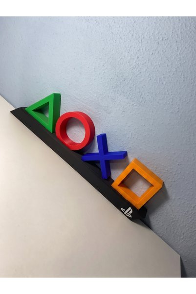 BNB ART Masa Üstü Playstation Logo Sembol Figür- Ps Dekor -Gamer Dekor