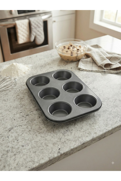 Genel Markalar 6’lı Muffin Cupcake Kek Kalıbı Yanmaz Yapışmaz
