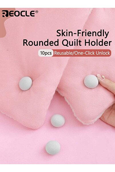 REOCLE 10pcs Quilt Fixers Anti-Run Buckles with Invisible Non-Slip Safety Cli...