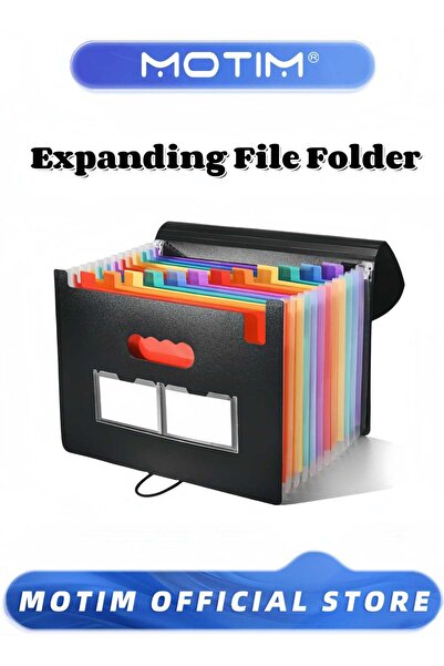 MOTIM Expanding File Folder 25/13 Pockets Accordion File Organizer A4 Multico...