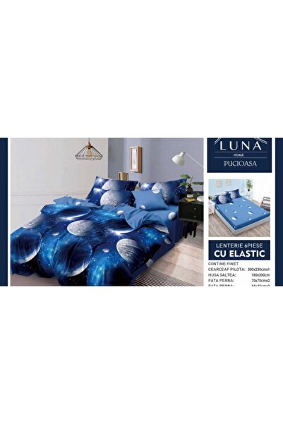 Pucioasa Set de lenjerie de pat gros Finet, 6 piese, cu cearșaf cu elastic LN064