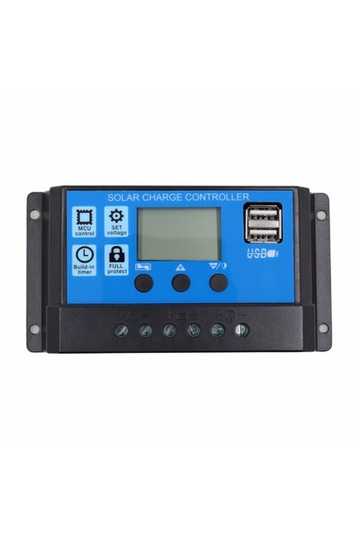 MİKİ Regulator-controler solar PWM 10A 12V/24V cu 2 porturi USB și LCD