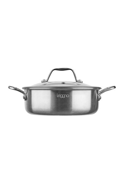 Leggno Elite Pro 3Ply Honeycomb Textured Steel Shallow Pot 28 cm