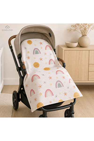 SVADILFARI Beşik & Puset Pikesi - Rainbow - 70x100 cm - Organik Pamuk - Seace...