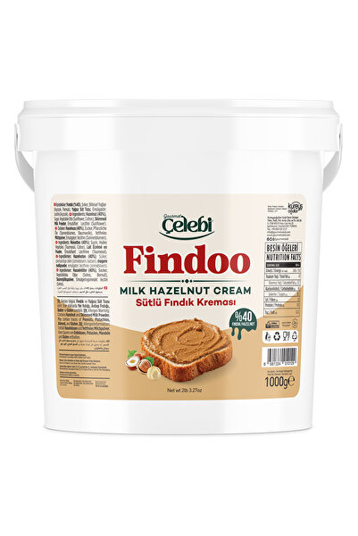 Gourmet Çelebi Findoo Sütlü Fındık Kreması 1000 Gr - Sürülebilir Fındık Kreması