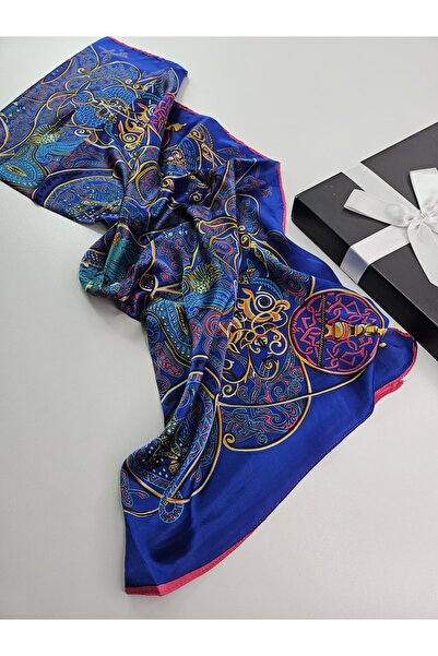 tomrisboutique Luxury Voile Silk Shawl Foulard Palace Pattern 70 X 180 cm