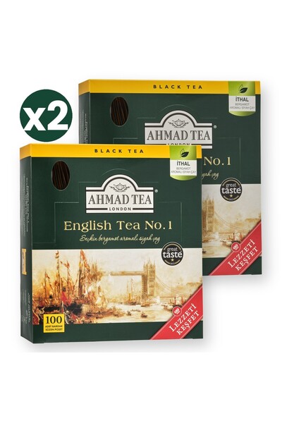 Ahmad Tea English Tea No.1 100'lü Bardak Poşet 2'li Ekonomik Paket – Toplam 2...