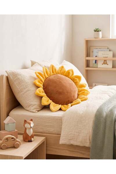 REDTAG Yellow Sunflower Kids Cushion 35x35cm