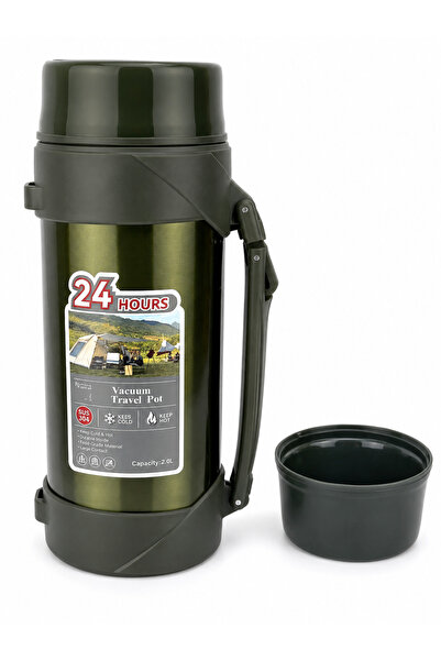 travelpot 2 Litre Çelik Termos 24 Saat Sıcak Soğuk Tutma Özellikli Kamp Pikni...