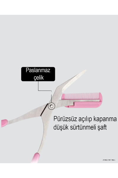 ZERO LAND ZENGEZUR Ψαλίδι Διαμόρφωσης Φρυδιών με Χτένα – Επαγγελματικό και Πρ...