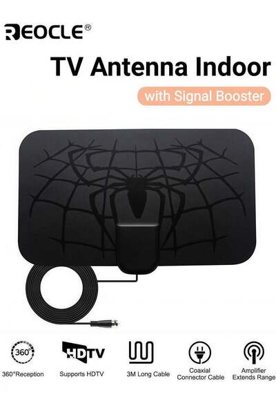 REOCLE TV Antenna Indoor HDTV Antenna Support 4K 1080p with Signal Booster TV...