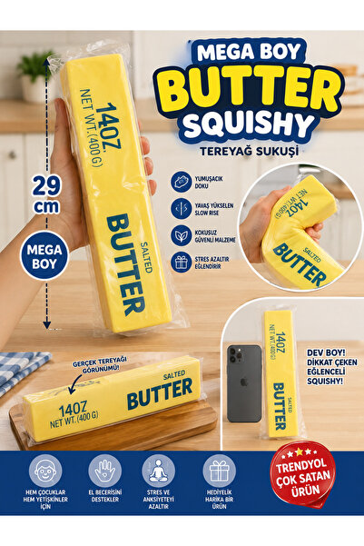 studyosercan2 MEGA BOY BUTTER SUKUŞİ TEREYAĞ SUKUŞİ Oyuncak squişhy stres oyu...
