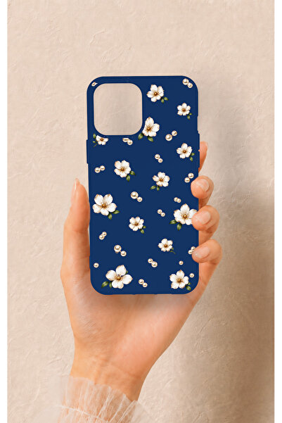 Vip Case iPhone 12 Pro Max Uyumlu Papatya İnci Desenli Silikon Kılıf