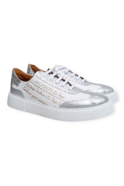 FRANCO CALVANI White Color Lace-Up Genuine Leather Men's Shoes