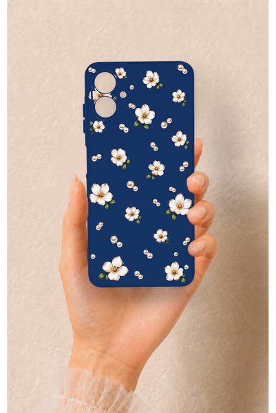 Vip Case Samsung A06 Compatible Daisy Pearl Patterned Silicone Case