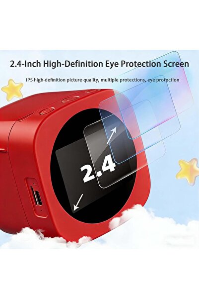 Genrics AI Sticker Box Printer, Voice Stickerbox Maker Mini Thermal Label With Display, Smart Inkless Portable For Home, Office Study Diy Projects With Rolls Paper(Red)