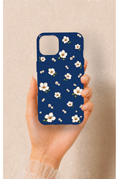 Vip Case iPhone 13 Uyumlu Papatya İnci Desenli Silikon Kılıf