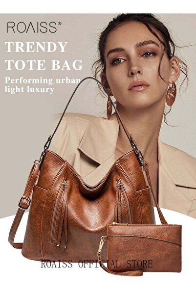 ROAISS Large Crossbody Bags Ladies Shoulder Handbags Purse Set for Women Hobo...