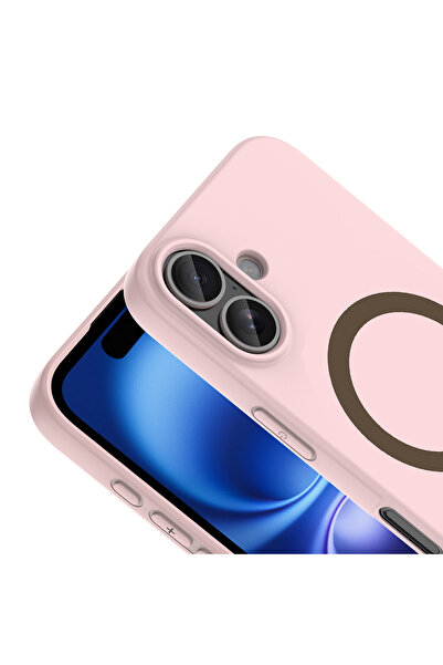 zore iPhone 16 Kılıf Pastel Renkli MagSafe Kamera Yükseltili Silikon Marçev