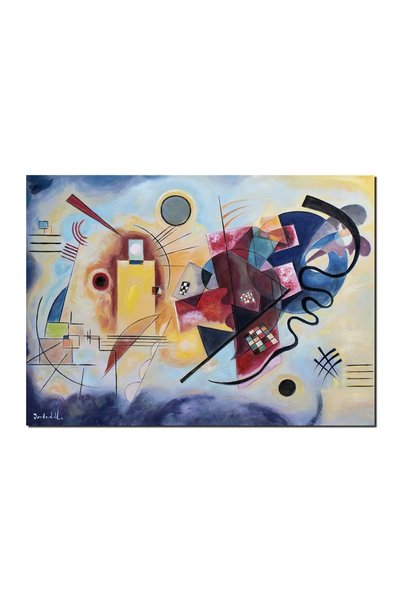 artnova Famous hand-painted painting, Yellow, Red, Blue, 70x50cm oil on canva...