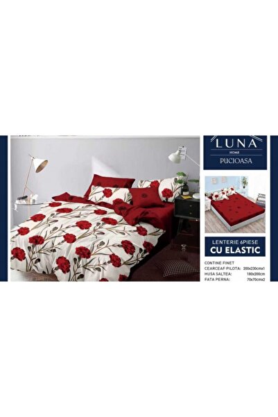Pucioasa Lenjerie de pat groasă Finet, 6 piese, cu cearșaf cu elastic LN061