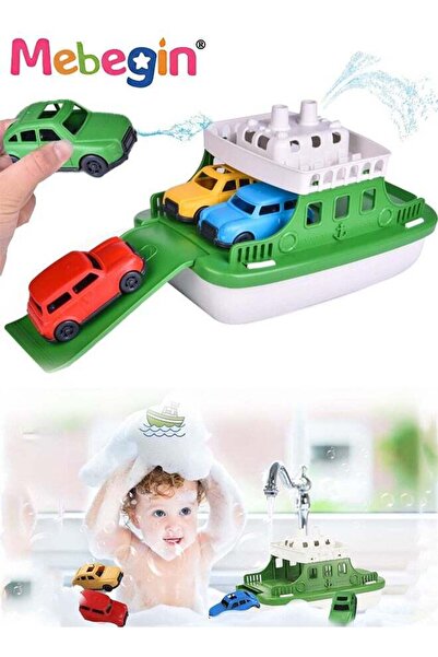 MEBEGIN Toy Boat with 4 Mini Cars and Extendable Deck, Water-ready Ferry Boat...