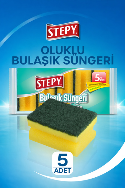 Oluklu Bulaşık Süngeri 5 li
