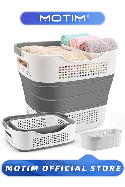 MOTIM Multifunctional Foldable Plastic Sundries Storage Basket, Suitable for ...