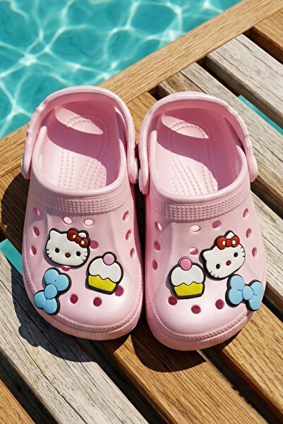 REMSA Girl's Top Sticker Detail Sandals Slippers 01 Powder Pink