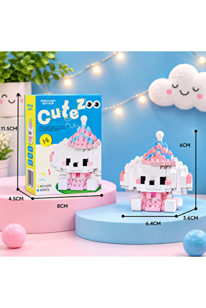 womistore Cute Zoo Adorable Maltese Brick Block Building Block Figure