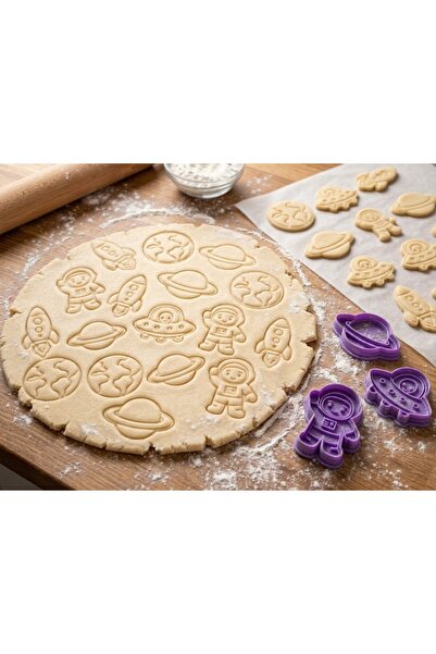 Craftelle Special Design Cookie and Dough Mold with Space Astronaut Figure, 5...