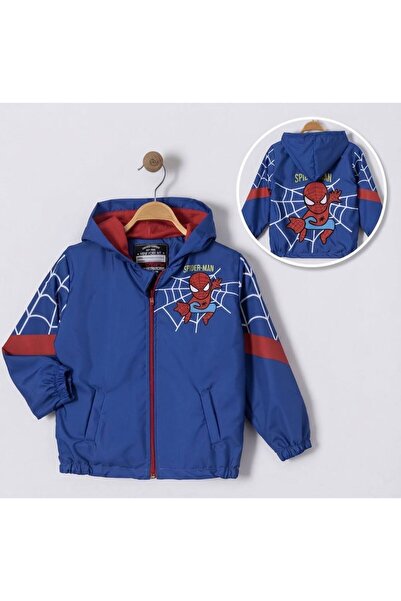 SÜSLÜ KİDS Boy's Hooded Lined Raincoat with Back Print and Pocket Detail