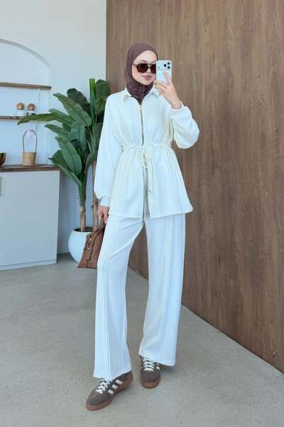 Şule Giyim Maren Biyeli Suit White