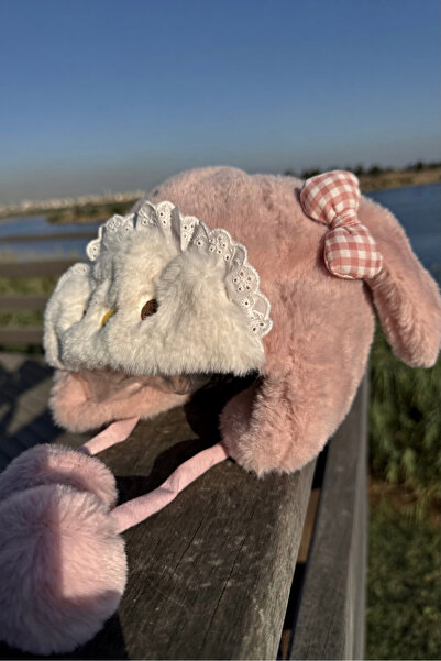 Mollycrush Baby Girl Powder Pink Winter Plush Rabbit Hat |   Gift Model with ...
