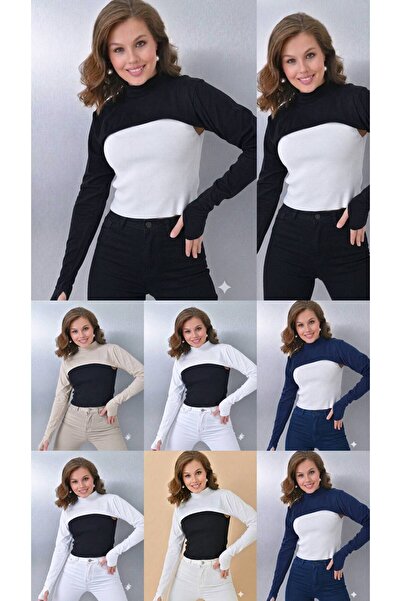 ALDAIYR 8-Fingered Hijab Neck Collar |   Yakali Long Sleeve Sleeved Body Blou...