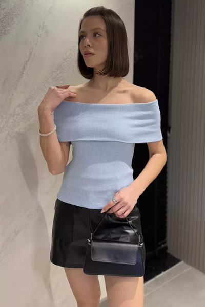 TOZLU Women's Madonna Collar Camisole Blouse