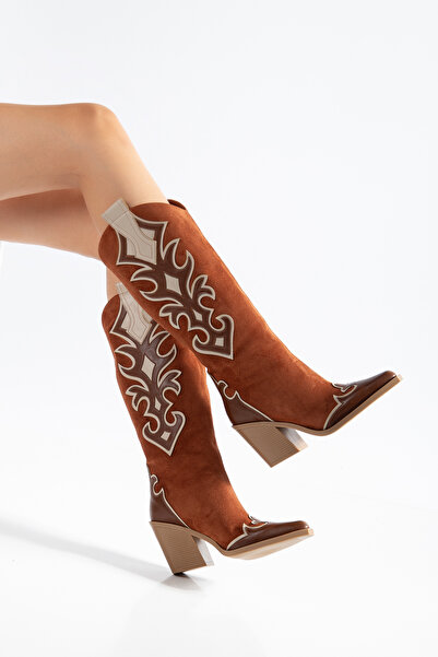 MS SUGAR SHOES Women's Western Cowboy Boots with Pointed Toe, Appliqué Detail...