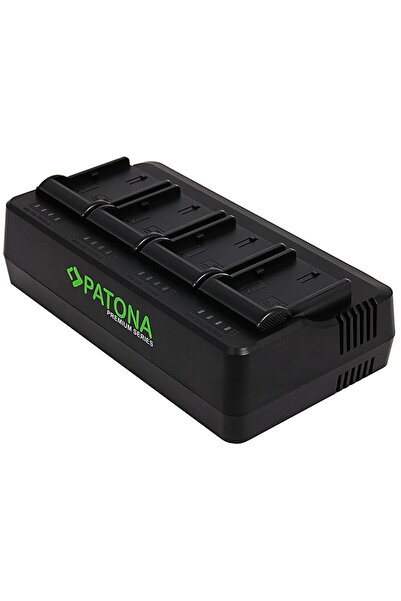 Patona Premium Charger 4x LP-E6, Mark II Mark III-1700 Batteries