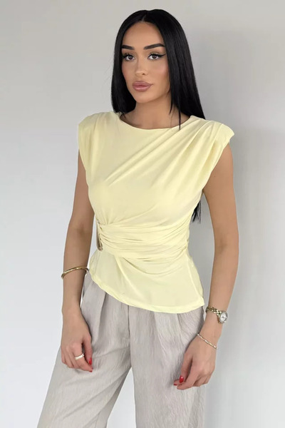 TOZLU Women's Padded Zero-Sleeve Blouse