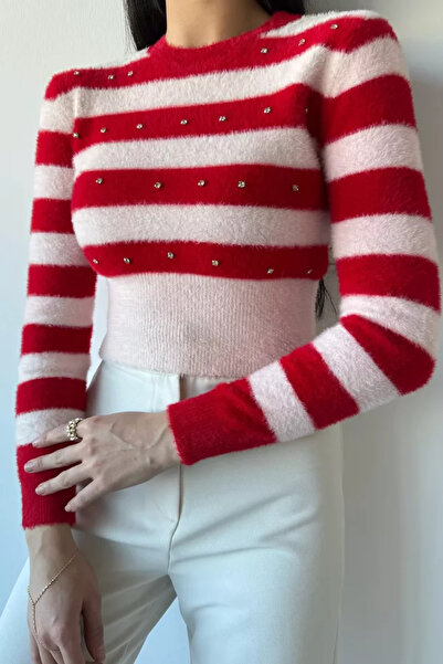 TOZLU Bluză crop top cu detalii în nuanțe de piatră pentru femei