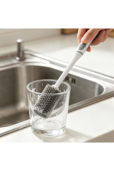 Kmt Style Silicone bottle brush with long handle 32.5 cm, brush head 4.5 cm, ...