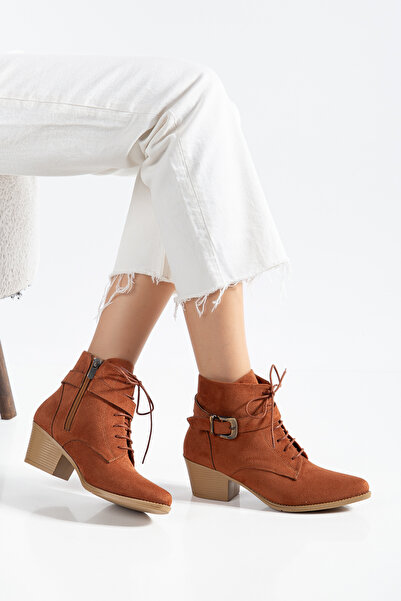 MS SUGAR SHOES Γυναικείες μπότες Western με χοντρό τακούνι, με κορδόνια, αγκρ...