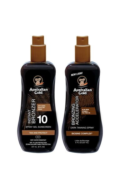 Australian Gold Spray Bronzant SPF10 + Spray Accelerator de Bronzare