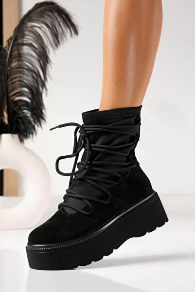 Zaira Women's black padded boots made of eco- Leather suede Kaia #30003 - 40